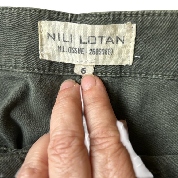 Nili Lotan Olive Trousers with Vibrant Stripes - Picture 4 of 8